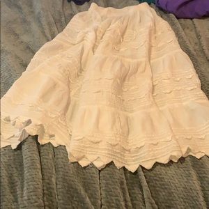 Long white kids skirt